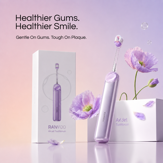 RANVOO PQ5 Zero-Vibration Air Jet Toothbrush for Sensitive Gums