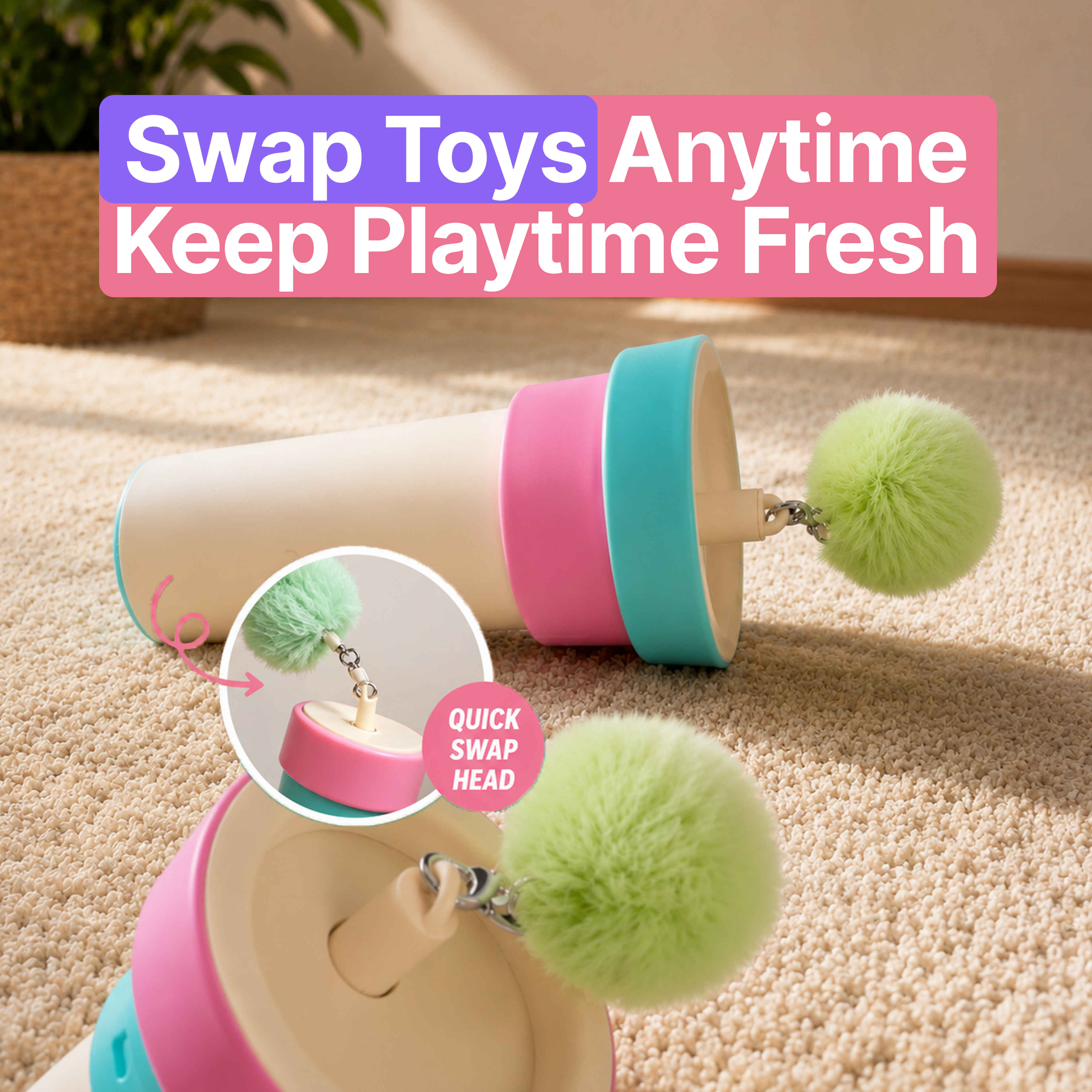 Automatic cat teaser launcher toy