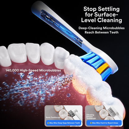 YHARMONY Air-Max 68kHz High-Frequency Dual-Pulse Electric Toothbrush for Stubborn Stains, Deep Cleaning