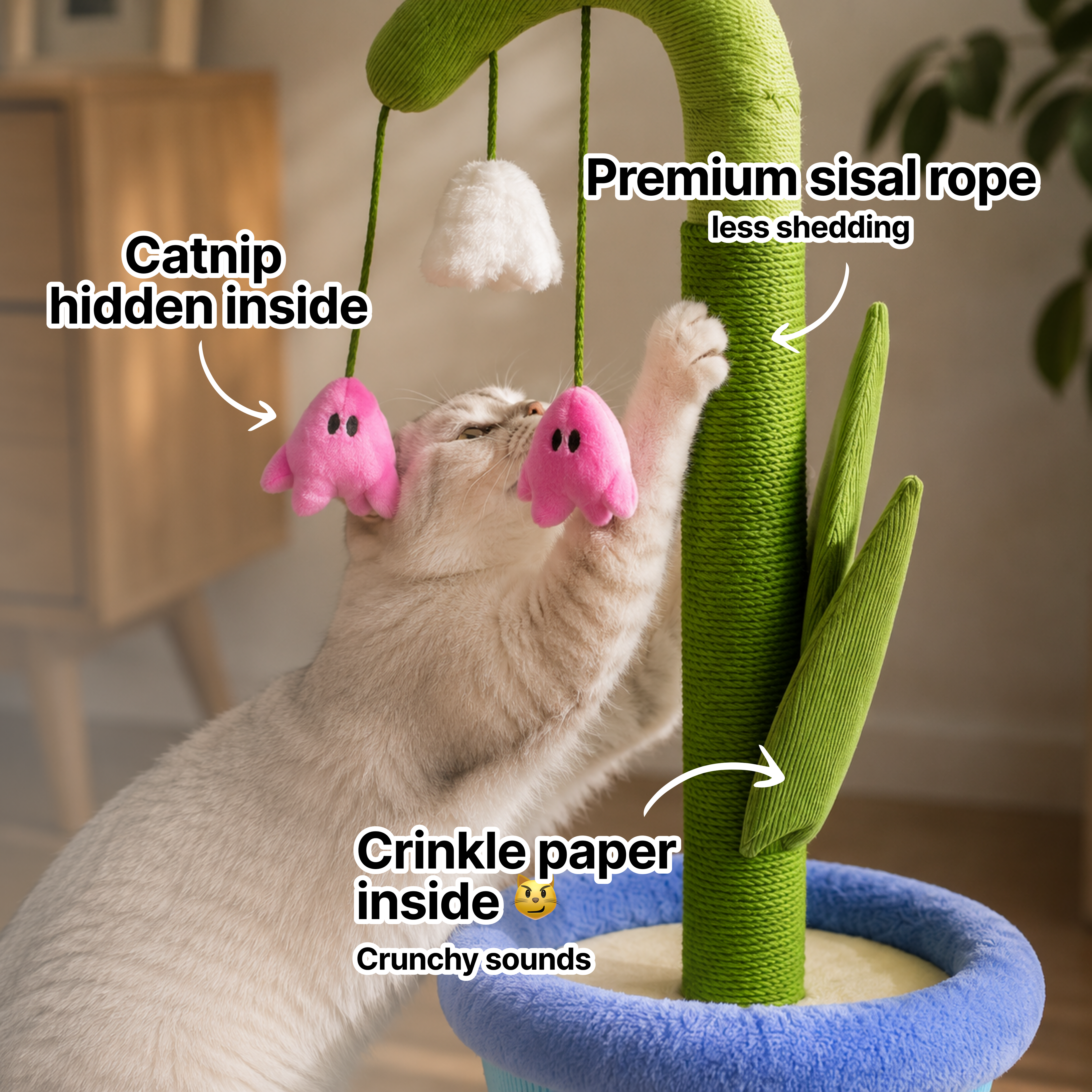 Potted Plant Cat Scratching Post