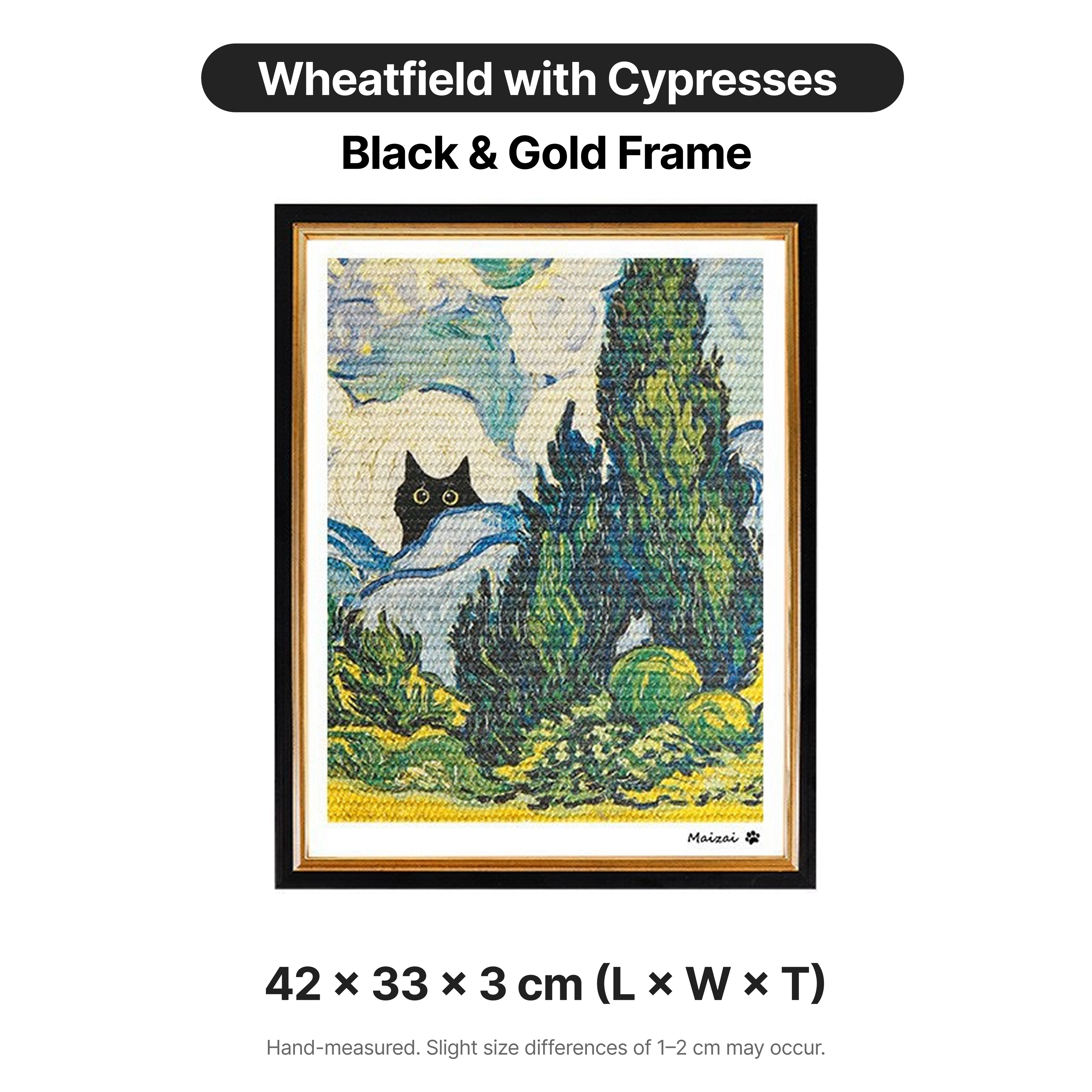 Vintage Oil Painting Cat Scratching Board