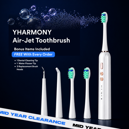 YHARMONY Air-Max 68kHz High-Frequency Dual-Pulse Electric Toothbrush for Stubborn Stains, Deep Cleaning